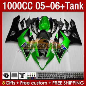 OEM-kuipen Tank voor Suzuki GSX-R1000 GSXR1000 GSXR 1000 CC K5 05 06 BODYS 157NO.48 1000cc GSXR-1000 2005 2006 GSX R1000 2005-2006 Spuitvormige kaaimids Groene voorraad Groene voorraad