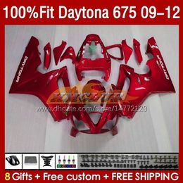 OEM Volledige kuipen voor Daytona 675 675R 2009 2010 2012 Body 150No.90 Daytona675 2009-2012 Bodywork Daytona 675 R 09 10 11 12 Spuitvorm Mold Fairing Metal Red Blk