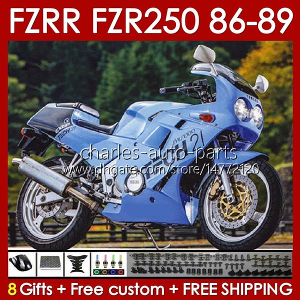 OEM CORPS BLEU GLOSSY POUR YAMAHA FZR250R FZR250RR FZR-250R 86-89 Bodywork 142NO.103 FZRR FZR 250R 250RR FZR-250 1986 1987 1988 1989 FZR250 FZR 250 R RR 86 87 88 89 FAIRING FAIR