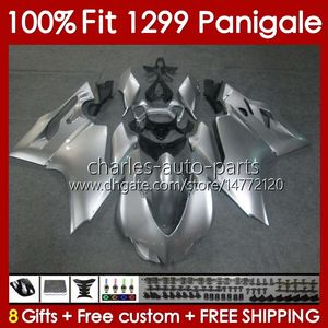 OEM Glossy Silvery Body voor Ducati Panigale 959 1299 S R 959R 1299R 15-18 Carrosserie 140no.10 959-1299 959S 1299S 15 16 17 18 Frame 2015 2015 2017 2018 Injectie Mold Fairing