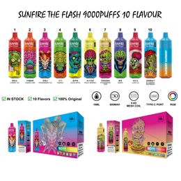 OEM de haute qualité Sunfire Tornado 9000 Puffle rechargeable POD REFILLable Vape 18ml 0% 2% 3% 5% 600mAH VAPERS POD MOD 10 FLAVORS PUFFS 7K 8K 9K 10K 12K 15K Bang Plus