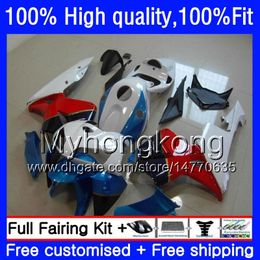 Inyección OEM para HONDA CBR 600RR 600 RR CBR600F5 CBR600 RR 03 04 49HM.99 CBR 600F5 600CC CBR600RR F5 03 04 2003 2004 Carenado Blanco rojo azul