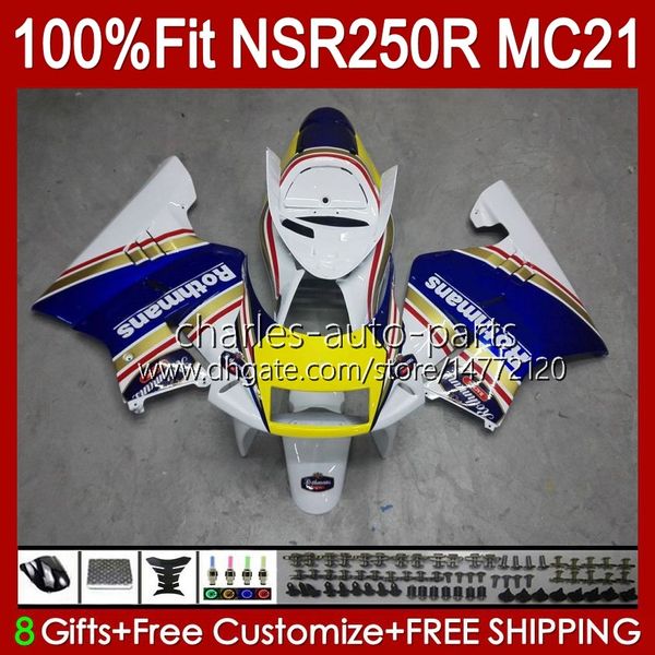 Injection OEM pour Honda NSR250 NSR 250 R Blue Jaune NSR250R 1990 1991 1992 1993 103HC.61 MC21 NSR 250R PGM3 NSR250RR 90 91 92 93 Carécages