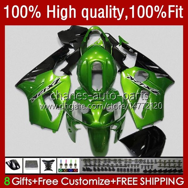 Inyección OEM para KAWASAKI NINJA ZX 12R 1200CC 1200 CC 2002 2003 2004 2005 2006 Cuerpo 3No.96 ZX 12 R ZX1200 ZX1200C ZX12R 02-06 ZX-12R 02 03 04 05 06 Kit de carenado verde fábrica