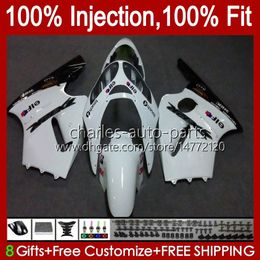 OEM Molde de inyección Carrocería para KAWASAKI NINJA ZX1200 C ZX1200C ZX 12 R 1200 CC 2000 2001 Cuerpo 2No.112 ZX 1200 12R 1200CC ZX-12R 00-01 ZX12R 00 01 Kit de carenado blanco brillante