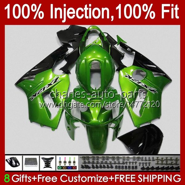 Molde de inyección OEM Carrocería para KAWASAKI NINJA ZX1200 C ZX1200C ZX 12 R 1200 CC 2000 2001 Cuerpo 2No.96 ZX 1200 12R 1200CC ZX-12R 00-01 ZX12R 00 01 Kit de carenado verde brillante