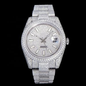 OEM Luminous Diver Watch Waterdicht 41 mm TW Factory ETA 2824 Beweging 904L Steel Sapphire Sterren Ice Diamond Watch