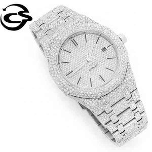 OEM Luxe Dwatchesign Aangepast Lab Diamonds Kijk Men Women Iced Ice Cube Two-Tone Skeleton VVS Moissanite Diamond