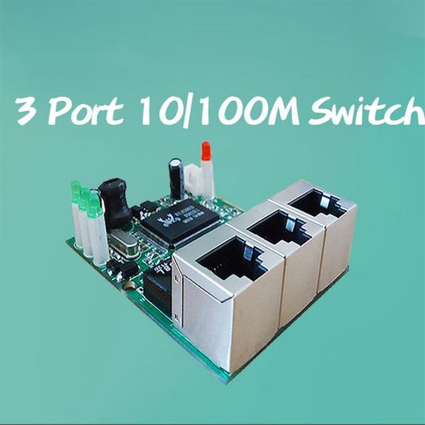 OEM fabricante empresa venta directa Realtek chip RTL8306E mini 10 100mbps rj45 lan hub 3 puertos interruptor ethernet pcb board274q