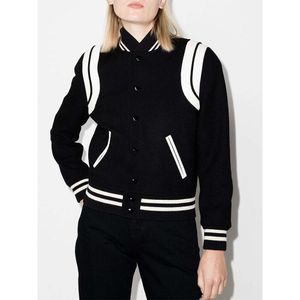 OEM-fabrikant Aangepaste damesjas met lange mouwen Dames Bijgesneden honkbal uniforme Varsity-jassen voor de winter 75 s