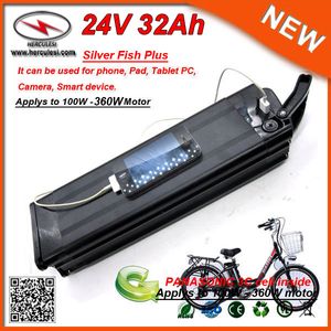 Batterie de vélo électrique en aluminium imperméable d'oem/ODM batterie au Lithium 24 V batterie de vélo électrique 350 W 24 V 32Ah avec chargeur