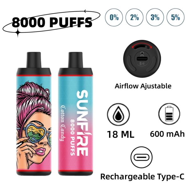 OEM ODM Comercio al por mayor Barato Vape Dtl 8000 Puffs Pre-Filled E-Juice Vape Productos desechables Compras Puff Wape Bar Color azul Caja de frutas Sistema de embalaje