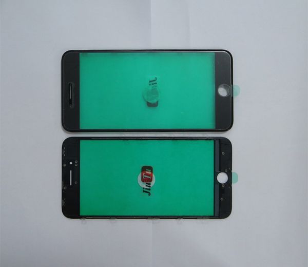 Réparation d'écran de panneau LCD de téléphone OEM 2 en 1 verre avant de presse à froid avec cadre de lunette pour iPhone 8 Plus partie