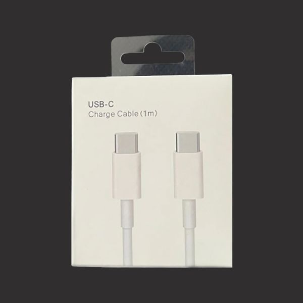 Calidad OEM 1m 3FT USB PD 12W 20W Tipo C a C Cable Cables de carga súper rápidos Cable de cargador de teléfono rápido Cable de teléfono para Samsung Andorid cable de teléfono con caja al por menor