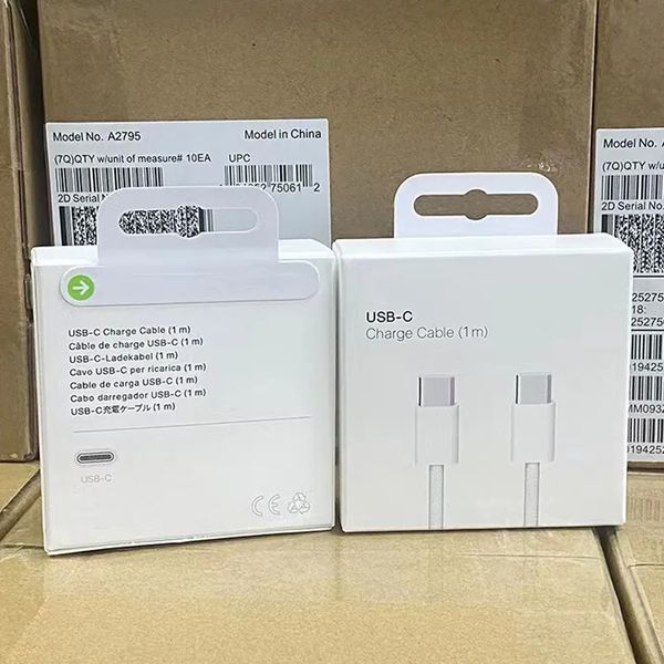 Câbles PD 60 W de qualité OEM pour iPhone 15 Charge rapide 1 m 3 pieds USB C vers câble tressé de type C Cordons de chargement Apple Câble de données Quick iCharger Cord iPhone 15 Plus Pro Max 828D