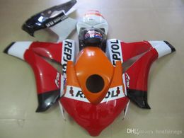 OEM Kwaliteit Injectie ABS-bubbelbakken voor HONDA CBR1000RR 2009 2009 2011 Oranje Red Fairing Kit CBR 1000 RR 08 09 10 11 FD24