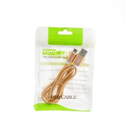 OEM Kwaliteit Micro Type C-kabels 0.25m / 1M / 1.5m / 2M / 3M 2A Fast Charger Synchronisatiegegevens voor Samsung Xiaomi Huawei met Ziplock Bag USB-kabel