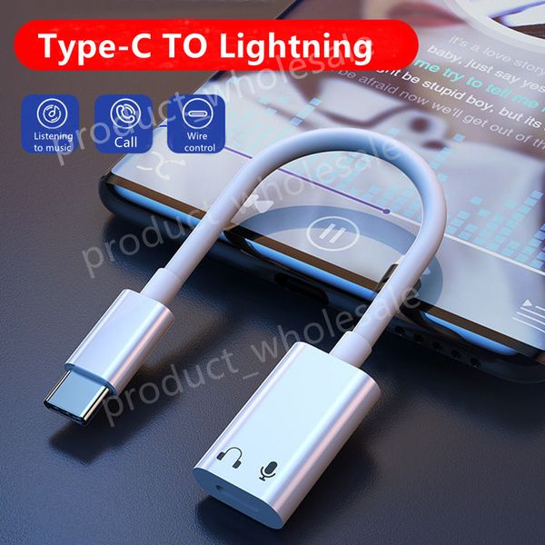 Calidad OEM USB C Tipo C a Lightning Auriculares Adaptador de iPhone Jack Auriculares Convertidor de auriculares Conector de cable de audio auxiliar para Apple iPhone 15 14 13 12 11 Pro Max