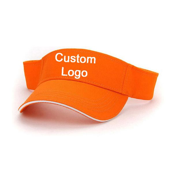 Servicio OEM, visera de texto personalizada, gorra de tenis de golf, sin corona, voleibol de playa, viaje al aire libre, pegatina, correa, sombrero para el sol de béisbol