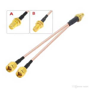 OEM SMA a Dual SMA-Y Tipo Splitter Combiner 3G 4G línea de antena Cable de extensión RF Coax Pigtail Cable para 3G4G Modem Router 15CM 6 pulgadas Fábrica