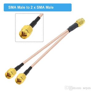 OEM SMA a Dual SMA-Y Tipo Divisor Combinador 3G 4G Antena Cable de extensión RF Coax Pigtail Cable para 3G4G Modem Router 15CM 6 pulgadas Fábrica