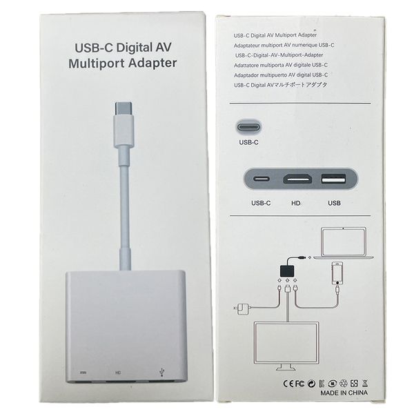 OEM USB-C 3,1 tipo C a 4K HD-Out 1080p conectores USB-C adaptador multipuerto AV Digital OTG USB 3,0 HUB cargador para Macbook 12