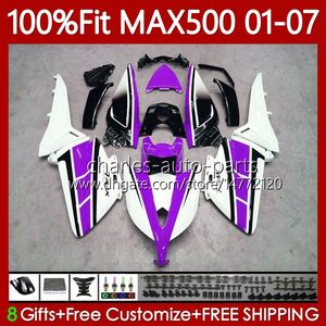 OEM Blanc violet Bodys Pour YAMAHA TMAX500 MAX-500 TMAX-500 2001 2002 2003 2004 2005 2006 2007 109No.91 T-MAX500 TMAX MAX 500 T MAX500 01 02 03 04 05 06 07 Carénage d'injection