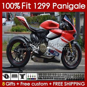 Kit de carénage OEM blanc rouge noir pour DUCATI Panigale 959R 1299R 1299S 959 1299 S R 2015 2016 2017 2018 Corps 140No.71 959-1299 15-18 959S 15 16 17 18 Carrosserie de moulage par injection