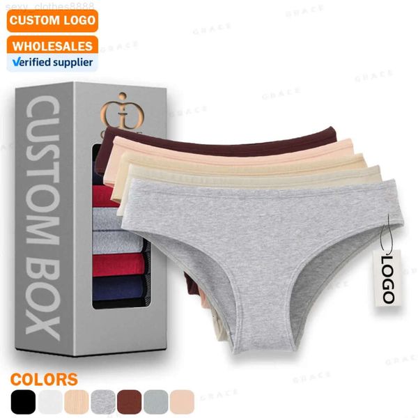 OEM en gros taille basse coton peigné couleur unie confortable Bikini classique string culottes femmes sous-vêtements