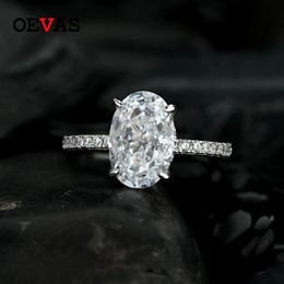 OEVAS 100% 925 argent Sterling 812mm ovale étincelant diamant à haute teneur en carbone anneaux de mariage pour les femmes fête bijoux fins en gros 240327