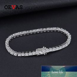 OEVAS – Bracelet en argent Sterling 100% 925, pierres précieuses Moissanite créées, breloque de mariage, bijoux fins, goutte entière, Fact221I