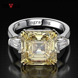 OEVAS 100% 925 Sterling Zilver Gemaakt Moissanite Citrien Diamanten Edelsteen Bruiloft Verlovingsring Fijne Sieraden Gift Hele Y0274z