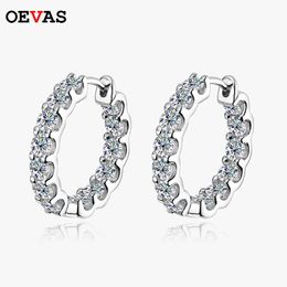 OEVAS – boucles d'oreilles en argent Sterling 100% 925 véritable, 2,6 ct, cerceaux scintillants pour femmes, fête de mariage, bijoux fins de luxe, cadeau 240227