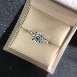 OEVAS 99MM AAAAA Zircon étincelles diamant à haute teneur en carbone anneaux de mariage pour les femmes réel 925 en argent Sterling fiançailles bijoux fins 2024307