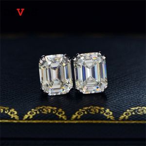OEVAS Classic 925 Sterling Silver Creado Gemstone Diamonds Pendientes Ear Studs Boda Novia Joyería fina al por mayor 210817