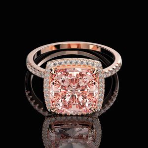 OEVAS Luxury 100% 925 Sterling Silver Created Moissanite Morganite Gemstone Wedding Engagement Ring Fine Jewelry Wholesale