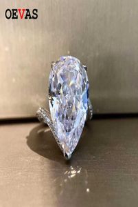 Oevas Luxury 100 925 Sterling Silver Created Moissanite edelstenen bruiloft Betrokkenheid Diamanten Ring Fijne sieraden hele3809521