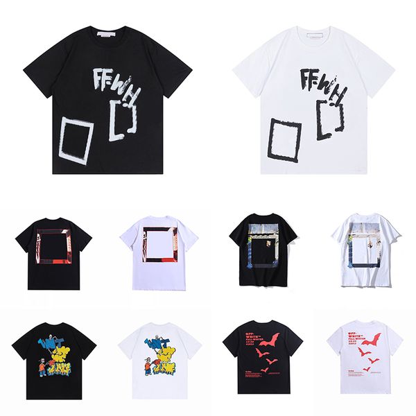 OF-555 T-shirts Hommes Femmes Mode noir blanc Ofs - Whita T-shirt Tee Tops Homme Chemise décontractée Design unique imprimé motif graffiti Shorts Manches T-shirts 2024