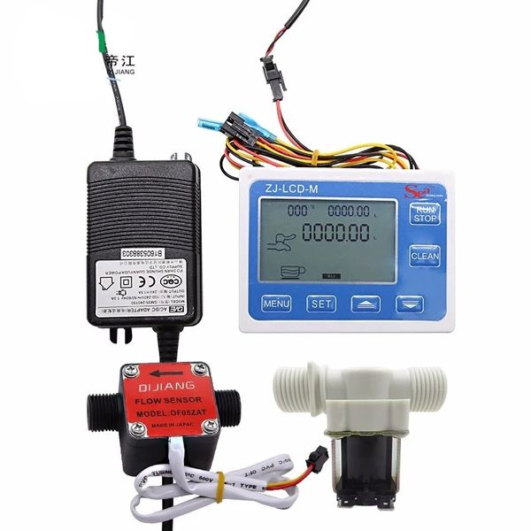 OF05ZAT DN10 DN15 Diesel Essence Gear Débitmètre Compteur Indicateur Capteur et Débitmètre de Carburant Liquide Affichage LCD avec Adaptateur