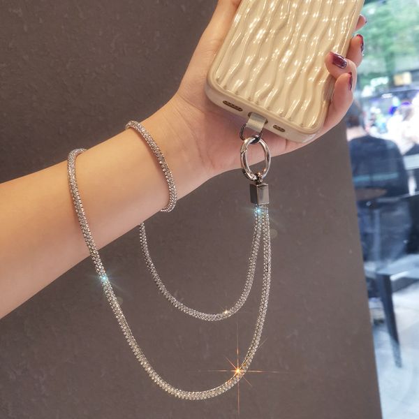 Off Llavero Cuerda colgante Bling Correa para el hombro Cinturón de repuesto Cordón para teléfono Crossbody Teléfono con diamantes Pulsera de moda Bolso Bolso Correa collar 2023