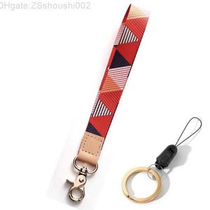 Porte-clés en corde suspendue, motif imprimé triangulaire, Clip à large bande, lanière de téléphone portable, dragonne Anti-perte, bande d'épaule d'environ 16cm H5N5