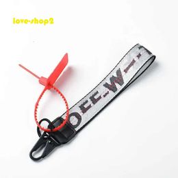 Off Keychain Lanyards Fashion White Luxe Keychain Key Chain Transparant Rubber Jelly Letter Print Men Women Canvas Camera Penda Designer Keychains Car Key 959