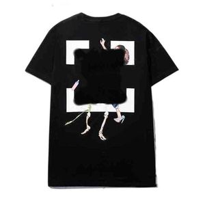 Off T-shirts pour hommes Offs Summer Fashion Blanc et filles dansant peinture à l'huile à manches courtes T-shirt unisexe imprimé lettre au dos PrintH7Q6