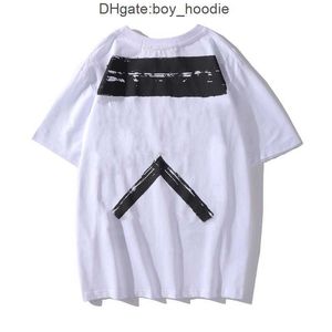 Off heren t-shirts offs wit onregelmatige pijl zomer losse casual korte mouw t-shirt voor mannen en vrouwen geprinte letter x op de achterkant print 8w86