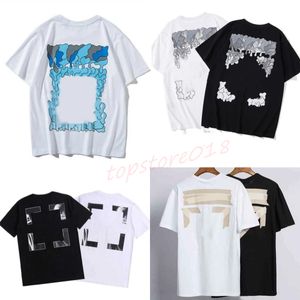 Off Camisetas para hombre Offs White Tees Arrow Summer Finger Camiseta holgada informal de manga corta para hombres y mujeres Letra impresa x en la parte posterior Estampado de gran tamaño T R4