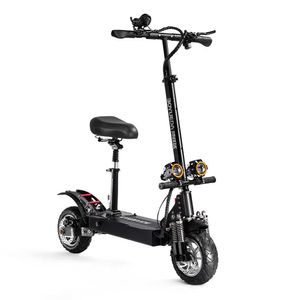 Scooter électrique hors route pour adulte avec siège 52V double moteur 3200W vitesse maximale 65 km/h 10 pouces pneu e-scooter