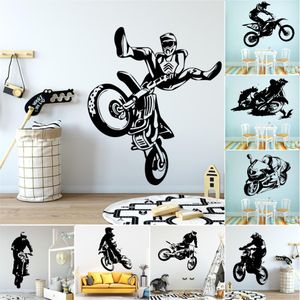 Moto tout-terrain Stickers muraux Sticker mural pour chambre d'enfants salon décor à la maison vinyle autocollants étanche papier peint peintures murales