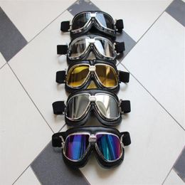 Lunettes de moto tout-terrain pare-brise anti-poussière lunettes d'extérieur lunettes d'équitation cuir noir argent frame228m