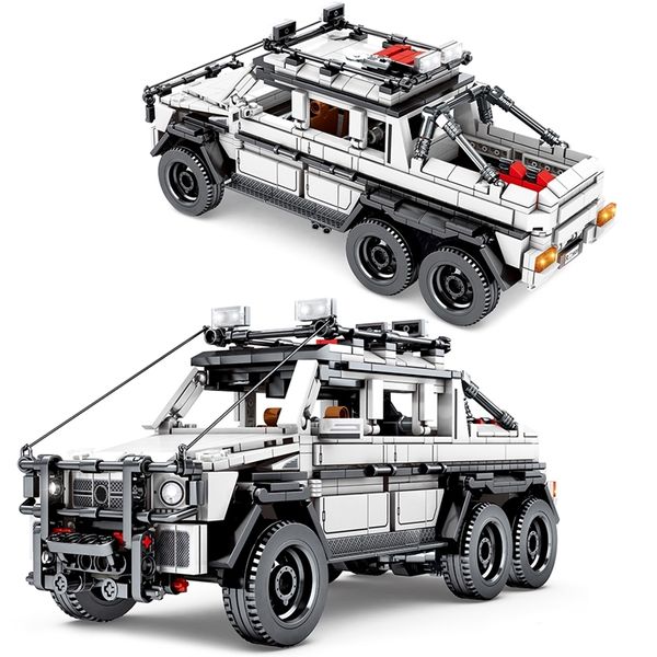 Véhicule tout-terrain SUV Pickup Truck Building Blocks City Pull Back Car Creative Bricks Set Modèle Enfants Jouets Enfants Cadeaux d'anniversaire 220715