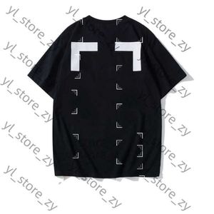 Off Shirt T-shirts masculins White Irrégulaire Arrow Summer Finger Loose Casual Short Sleeve Offs Shirt for Men and Women Imprimé Lettre sur le Backa 7127 OFF.